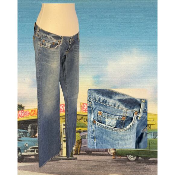 Vintage 90s Ralph Lauren Polo Relaxed Straight Light Wash Saturday Jeans 14x31 - Picture 3 of 5